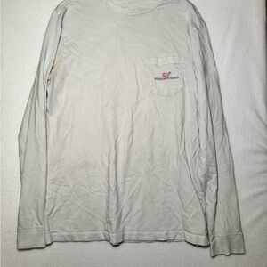 Vineyard Vines Men's Cream Long Sleeve Tee